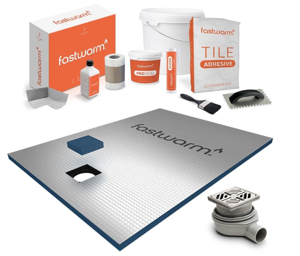 Fastwarm Standard End Drain tray — 1500x800 / Stainless Steel