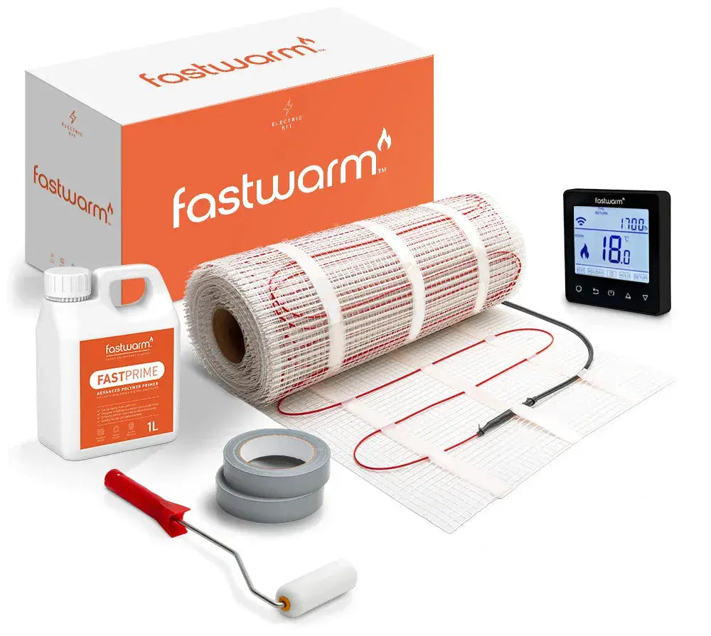 Fastwarm 100W mat kit with WiFi Black thermostat — EKM kit image