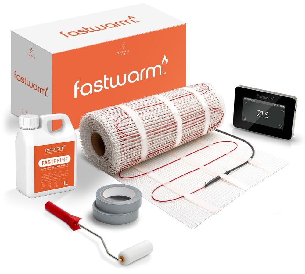 Fastwarm 200W mat kit with Touch Black thermostat — EKM kit image